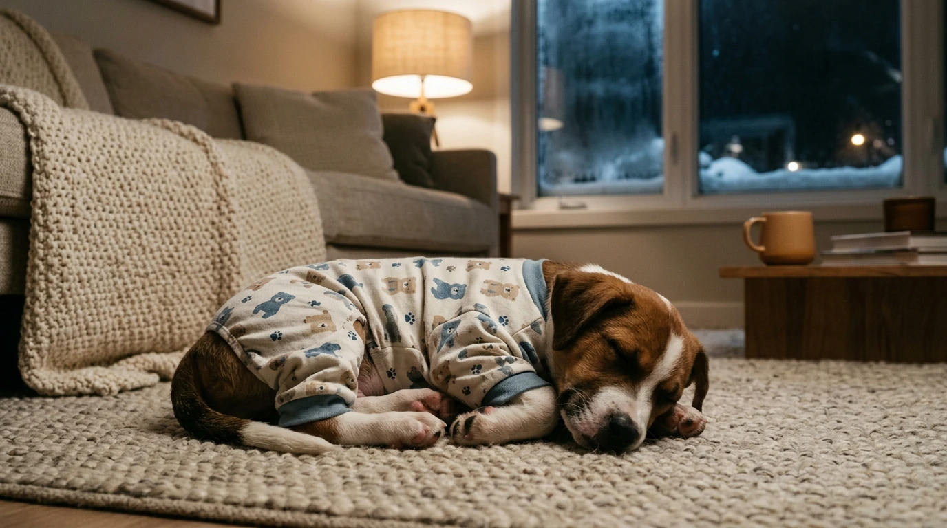 Cozy Bear Print Puppy Pajamas for Warm Winter Nights